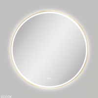 Round Led Mirrors With Brushed Gold Framed